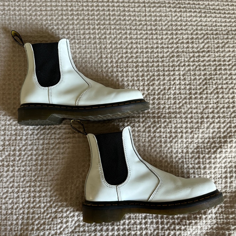 White Dr Marten Chelsea Boots